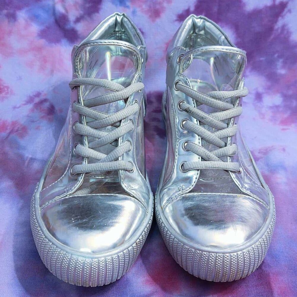 Bcbgeneration Clear & Metallic Silver Sneakers: 7 - image 8